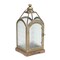 Melrose Pewter Base Candle Lantern with Ornate Glass - 16" - Bronze Tone